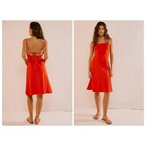 Free People Strappy Midi Dress XL Heated Open Back Beachy Boho Chic Festival